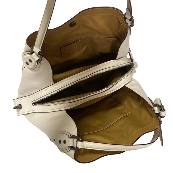 Auth COACH Edie Shoulder Bag 31 Signature Leather with Striped Rivets 31866 - Picture 7 of 8